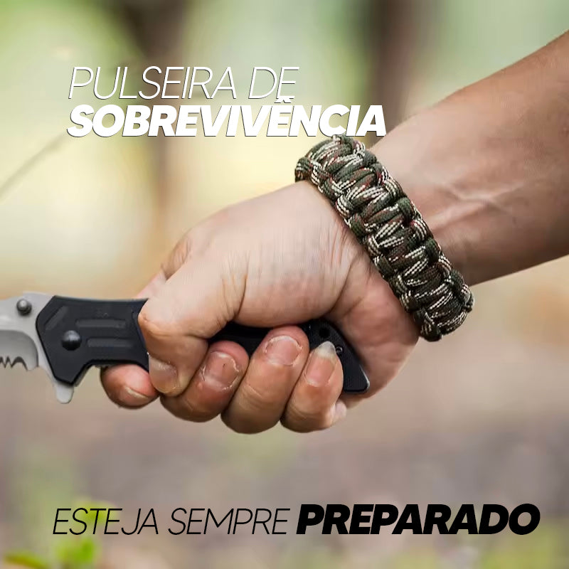 Pulseira multifuncional paracord sobrevivência