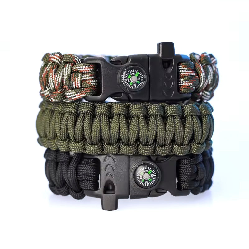 Pulseira multifuncional paracord sobrevivência