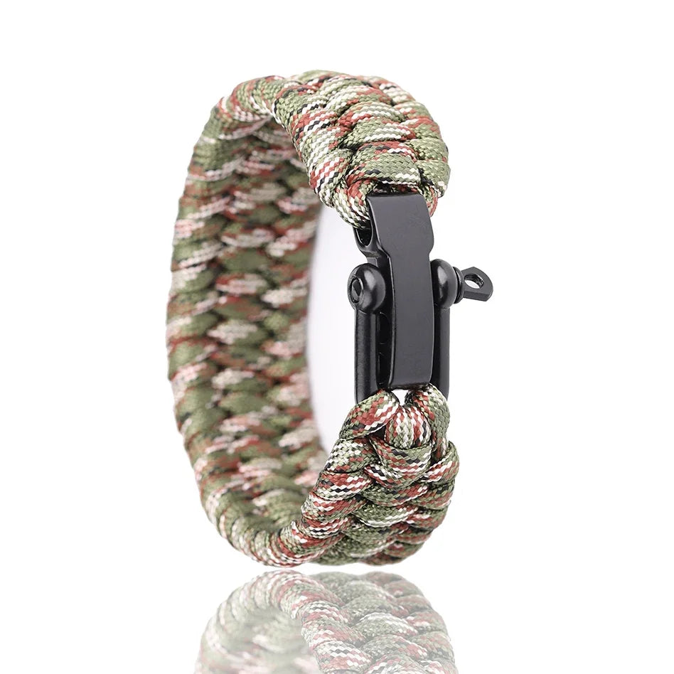 PULSEIRA DE SOBREVIVÊNCIA PARACORD AJUSTÁVEL TRÊS AJUSTES