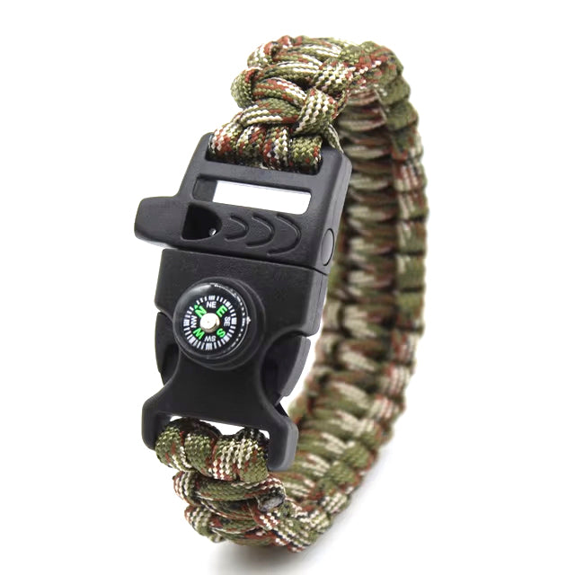 Pulseira multifuncional paracord sobrevivência