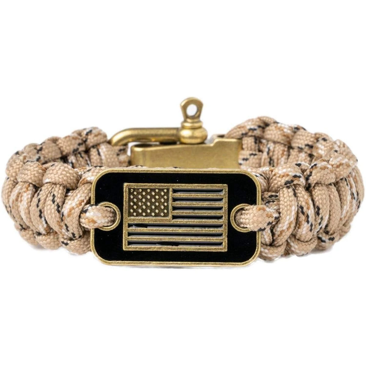 PULSEIRA TÁTICA DE SOBREVIVÊNCIA PARACORD FIVELA EUA EM BRONZE