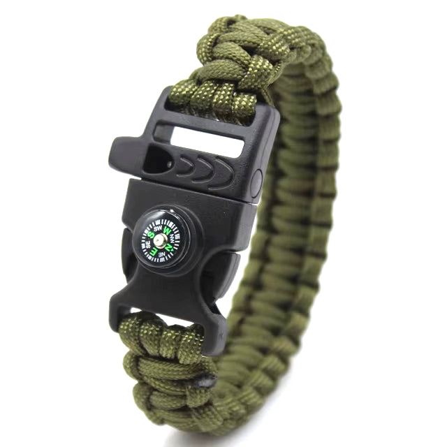 Pulseira multifuncional paracord sobrevivência